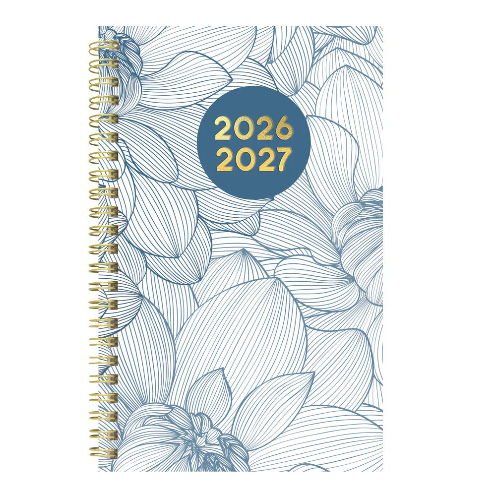 Academic Weekly Planner Floral Blue