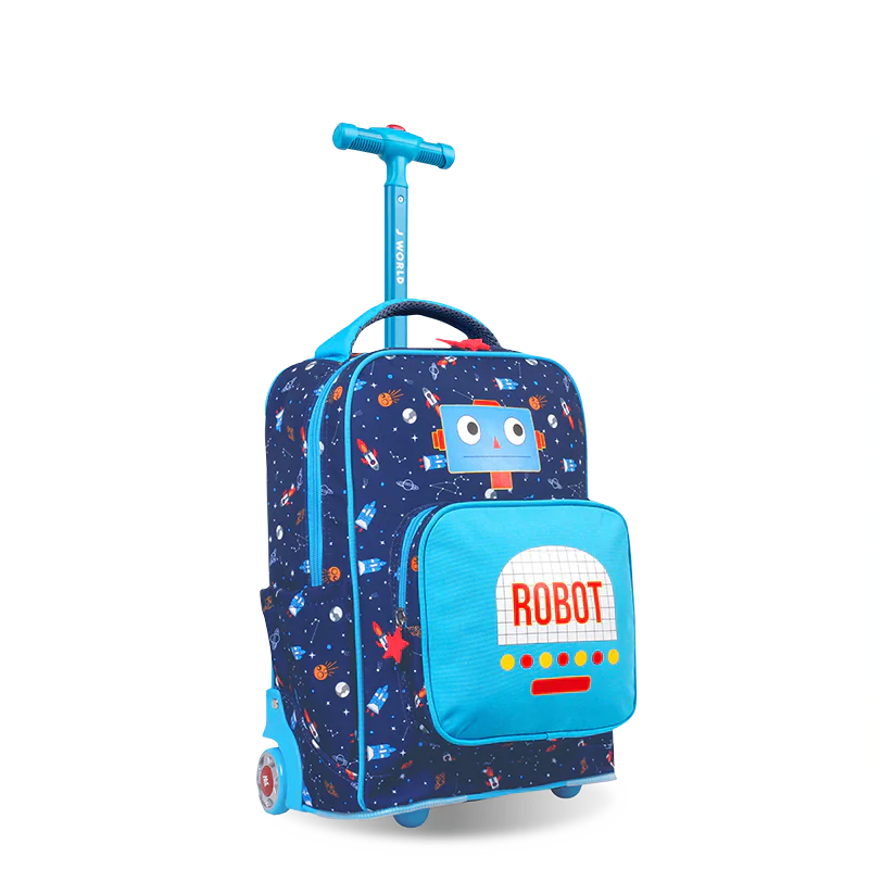 Sparkle 15 Inch Kids Rolling Backpack Carry On  | Robot